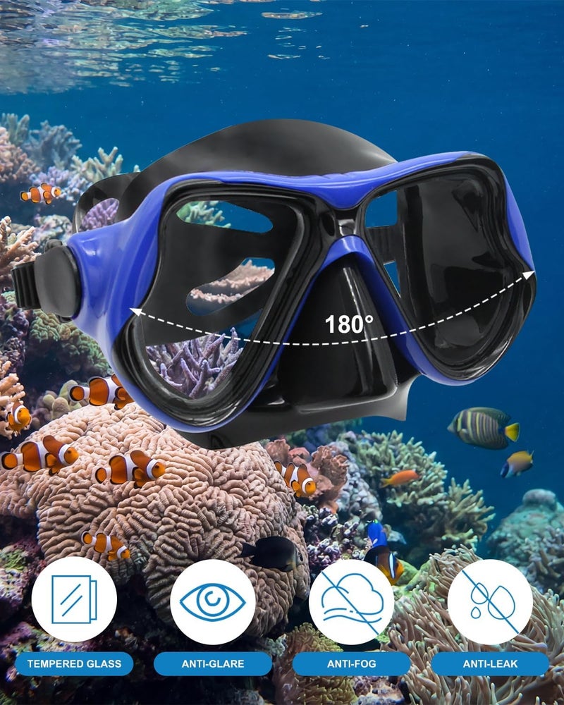 DIPUKI Snorkeling Gear for Adults, Dry-Top Snorkel Mask Set, Anti-Fog Scuba Diving Snorkle mask Set Adult, Panoramic Wide View Dive mask, Adjustable Swimming Diving Snorkeling Packages - Image 3